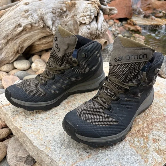 Salomon Mid Hiking Boots Contagrip Trail Shoes Mens 10 EU 44 - Picture 1 of 8